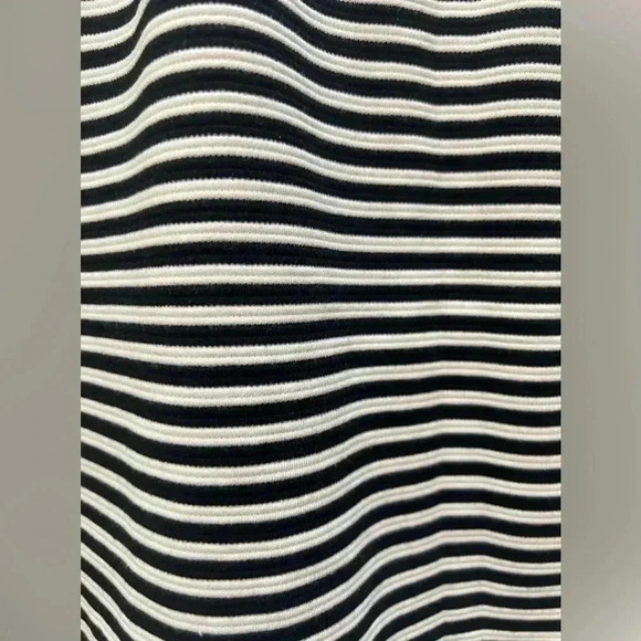 Mary McFadden Black and White Striped Dress - Size Small - Picture 2 of 12